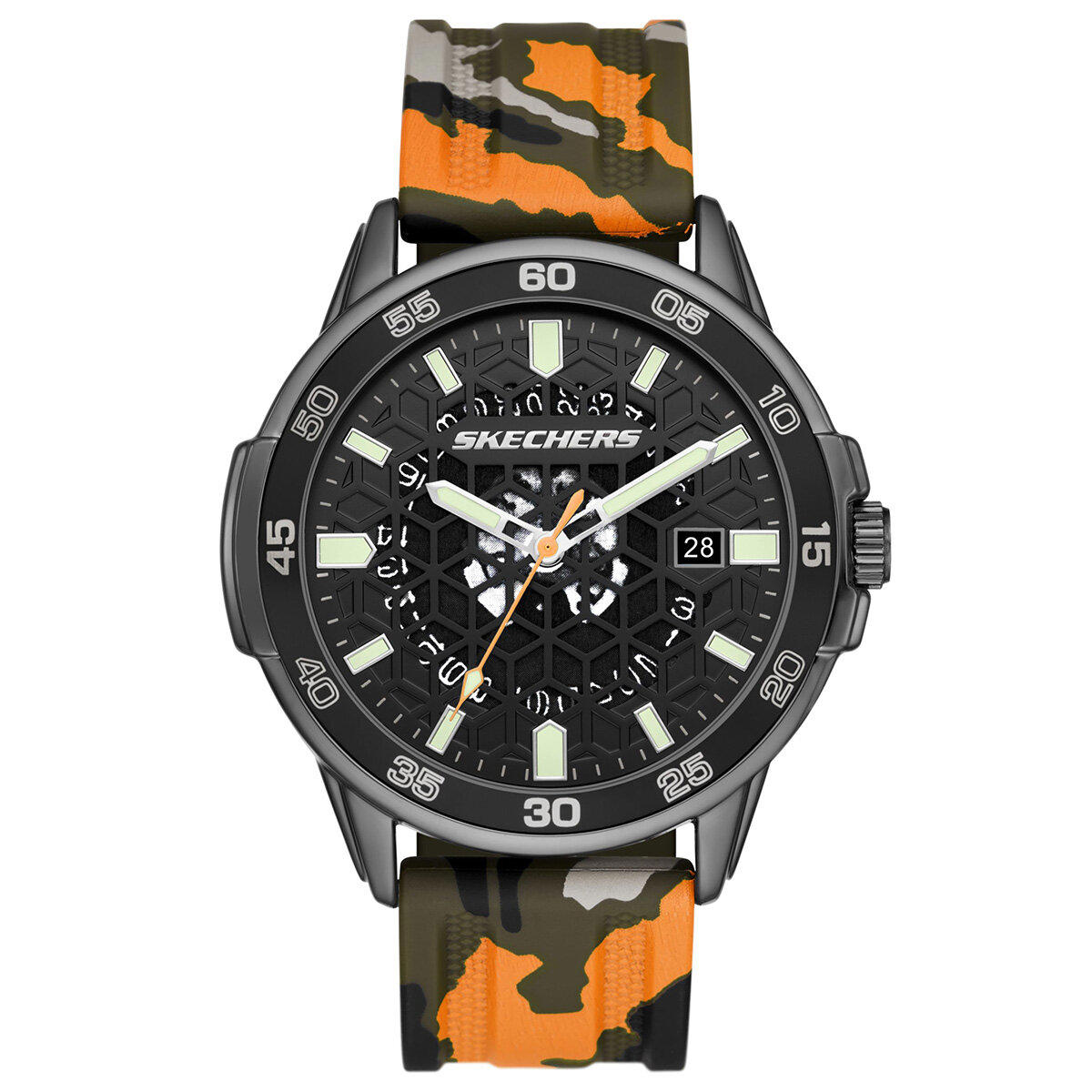 Skechers SR5209 Takvimli 48 mm Çok Renkli Silikon Kordon Analog Erkek Kol Saati