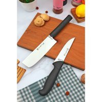 Castle Kitchen Mutfak Bıçak Seti 2 Parça Nakiri Şef Bıçağı Et Ekmek Sebze Meyve Doğrama No :1 - 2 Adet