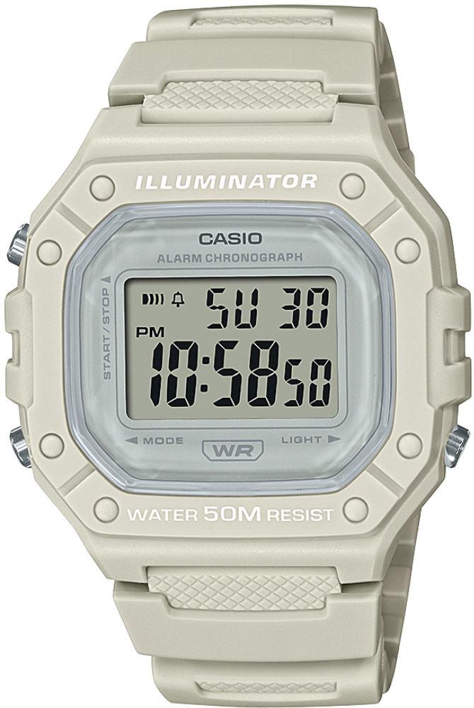 Casio W-218HC-8AVDF Takvimli Beyaz Çelik Kordon Dijital Kol Saati