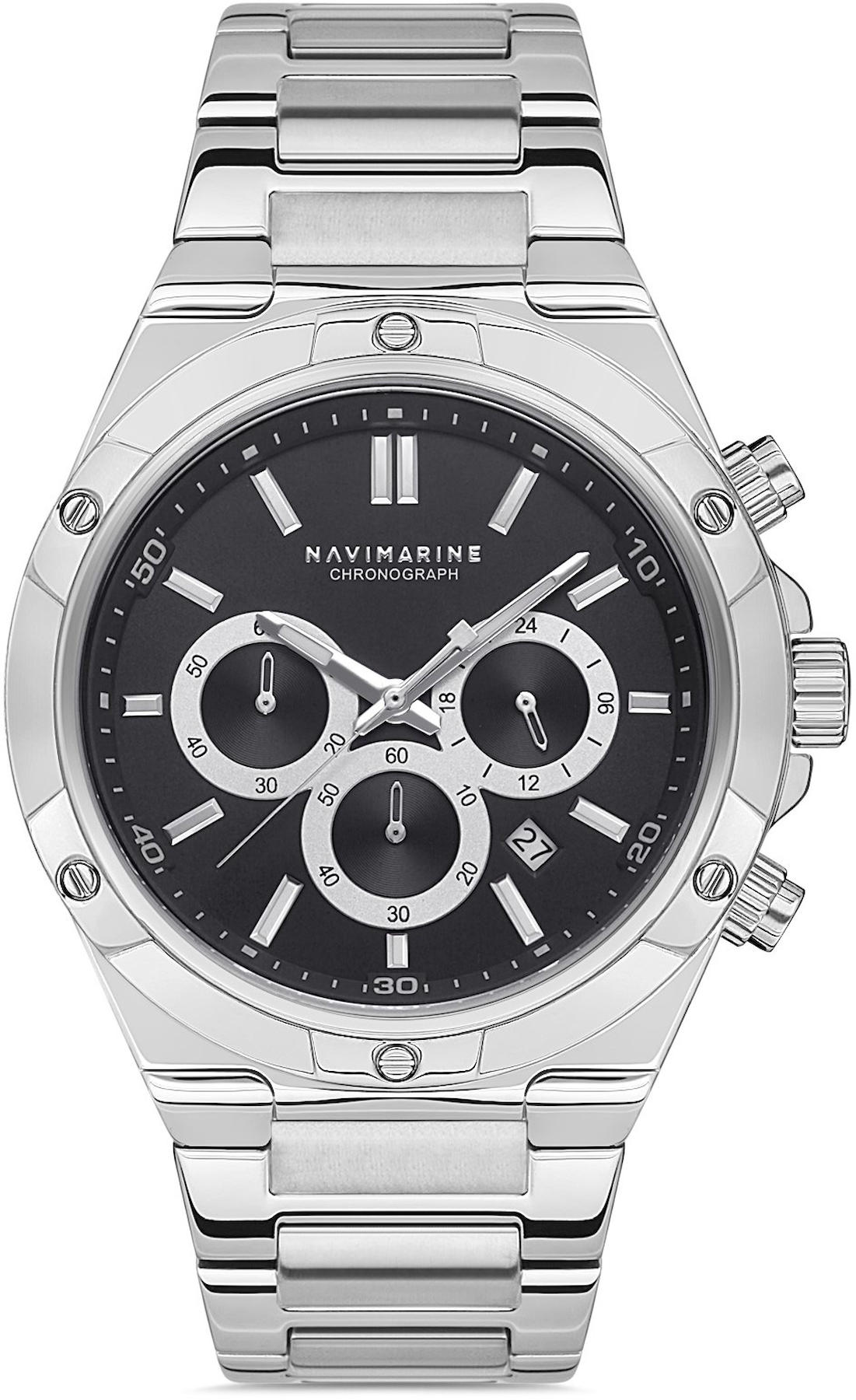 Navimarine NM108-03 Takvimli 42 mm Çelik Kordon Analog Kol Saati