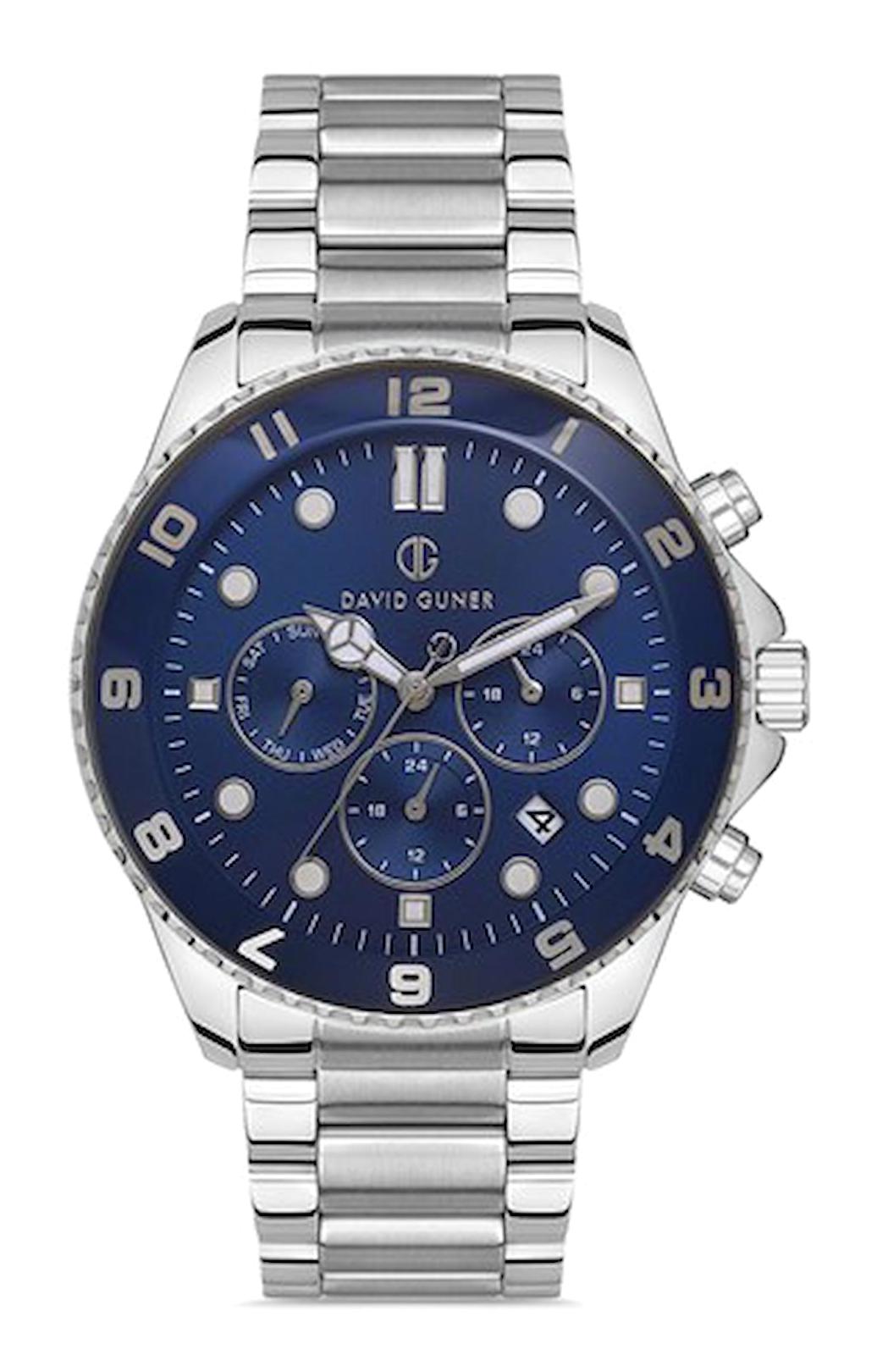 David Guner DG-8243GA-A3 Takvimli 42 mm Çelik Kordon Analog Kol Saati