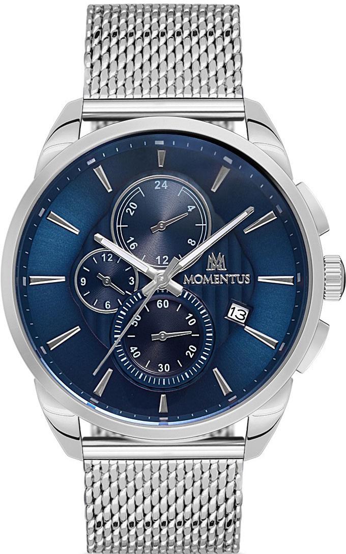 Momentus CC106S-11SS Takvimli 44 mm Çelik Kordon Analog Kol Saati