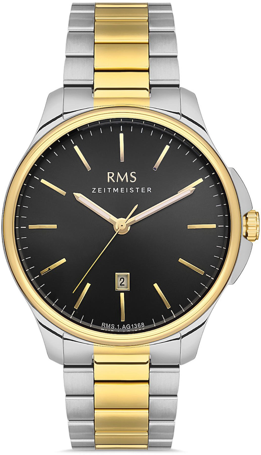 Romanson RMS.1.AG1368.08 Takvimli 43 mm Altın-Çelik Kordon Analog Kol Saati