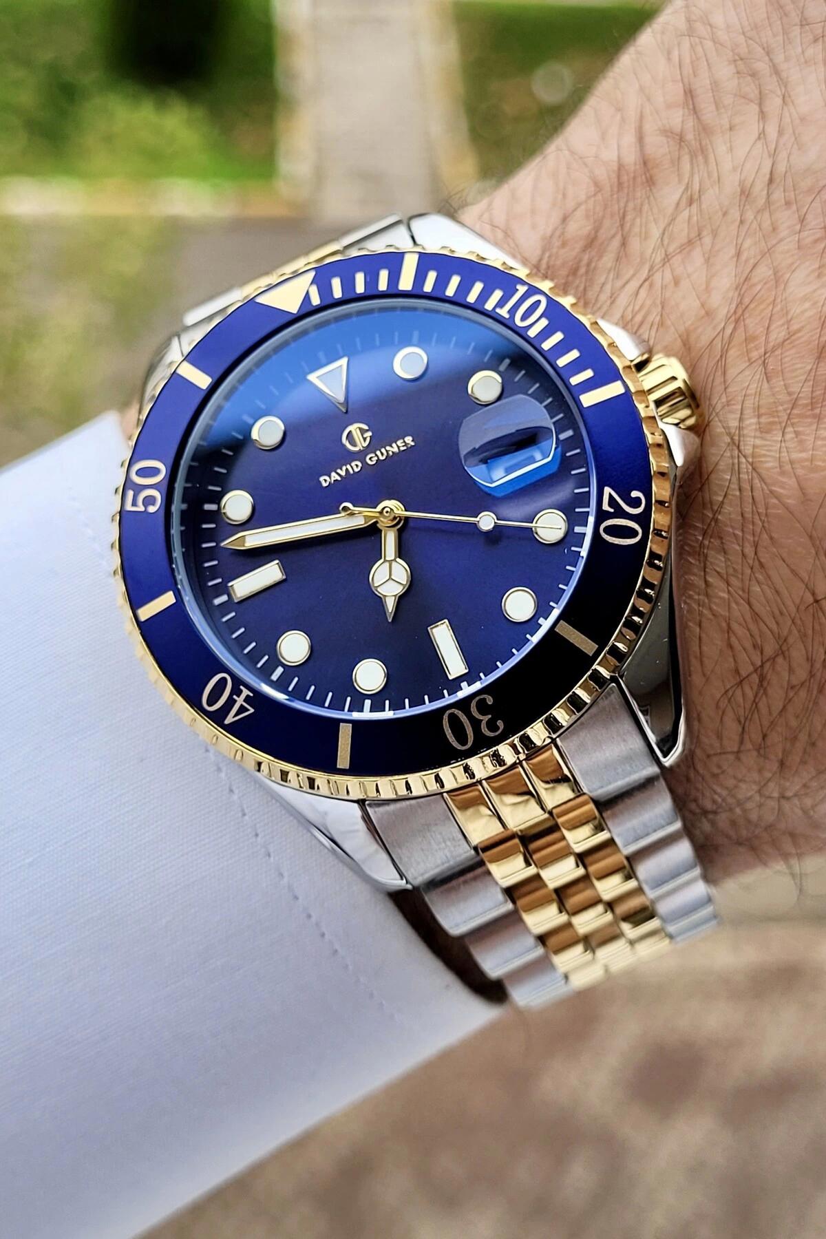 David Guner DGISTE61 Takvimli 42 mm Çelik Kordon Analog Kol Saati