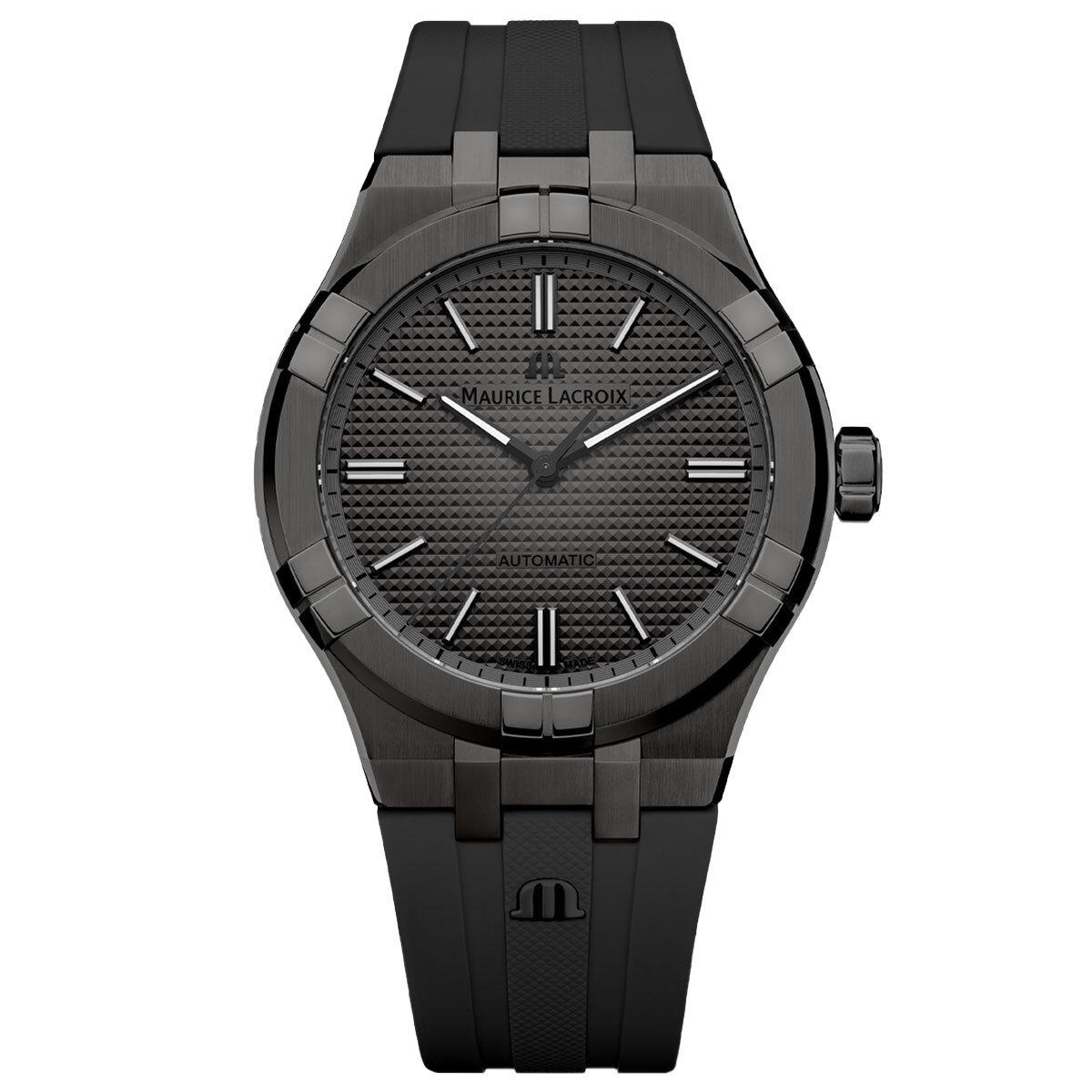 Maurice Lacroix ML-AI6008PVB00330-2 Takvimli 42 mm Siyah Silikon Kordon Analog Erkek Kol Saati