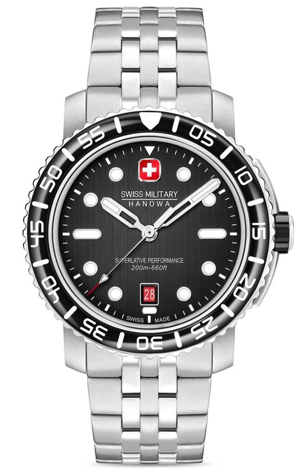 Swiss Military SMWGH0001702 Takvimli 44 mm Çelik Kordon Analog Erkek Kol Saati