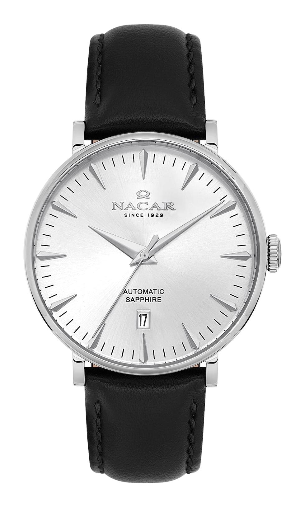 Nacar 3429B640ASL1 Takvimli 44 mm Siyah Çelik Kordon Analog Kol Saati