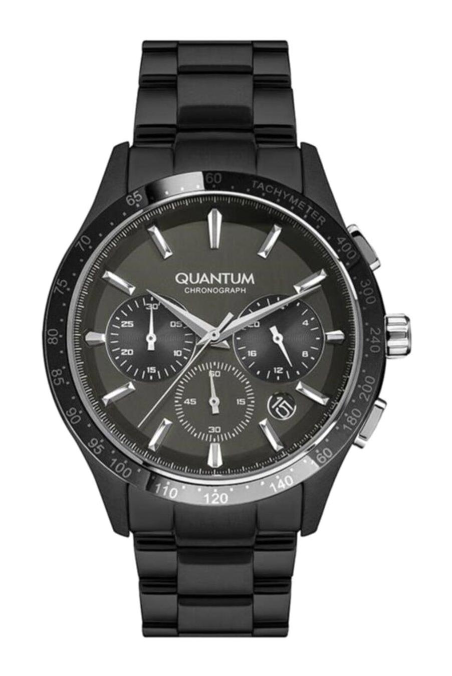 Quantum PWG945.670 Takvimli 45 mm Siyah Çelik Kordon Analog Erkek Kol Saati