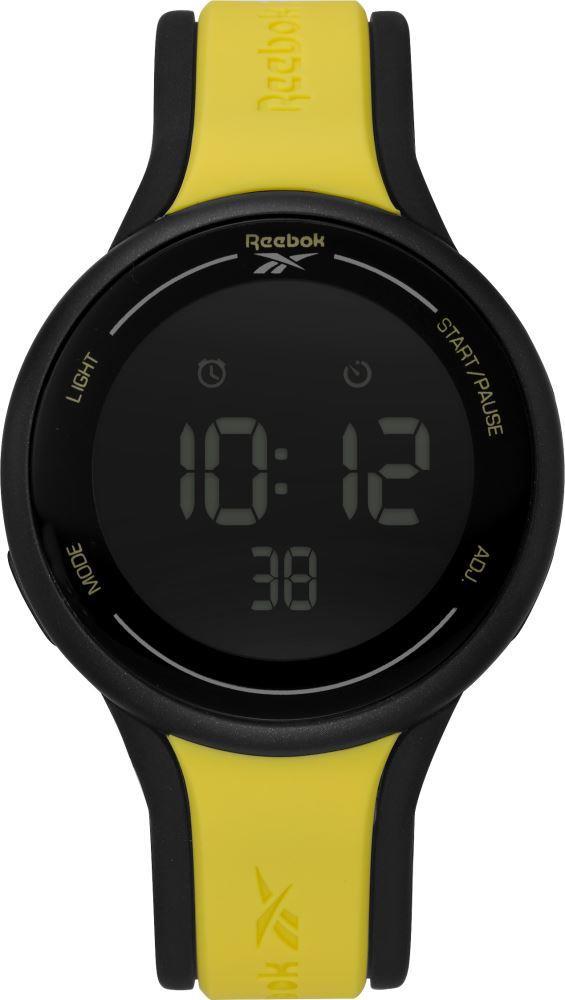 Reebok RV-ELG-G9-PBIY-BY 43 mm Sarı - Siyah Silikon Kordon Dijital Erkek Kol Saati