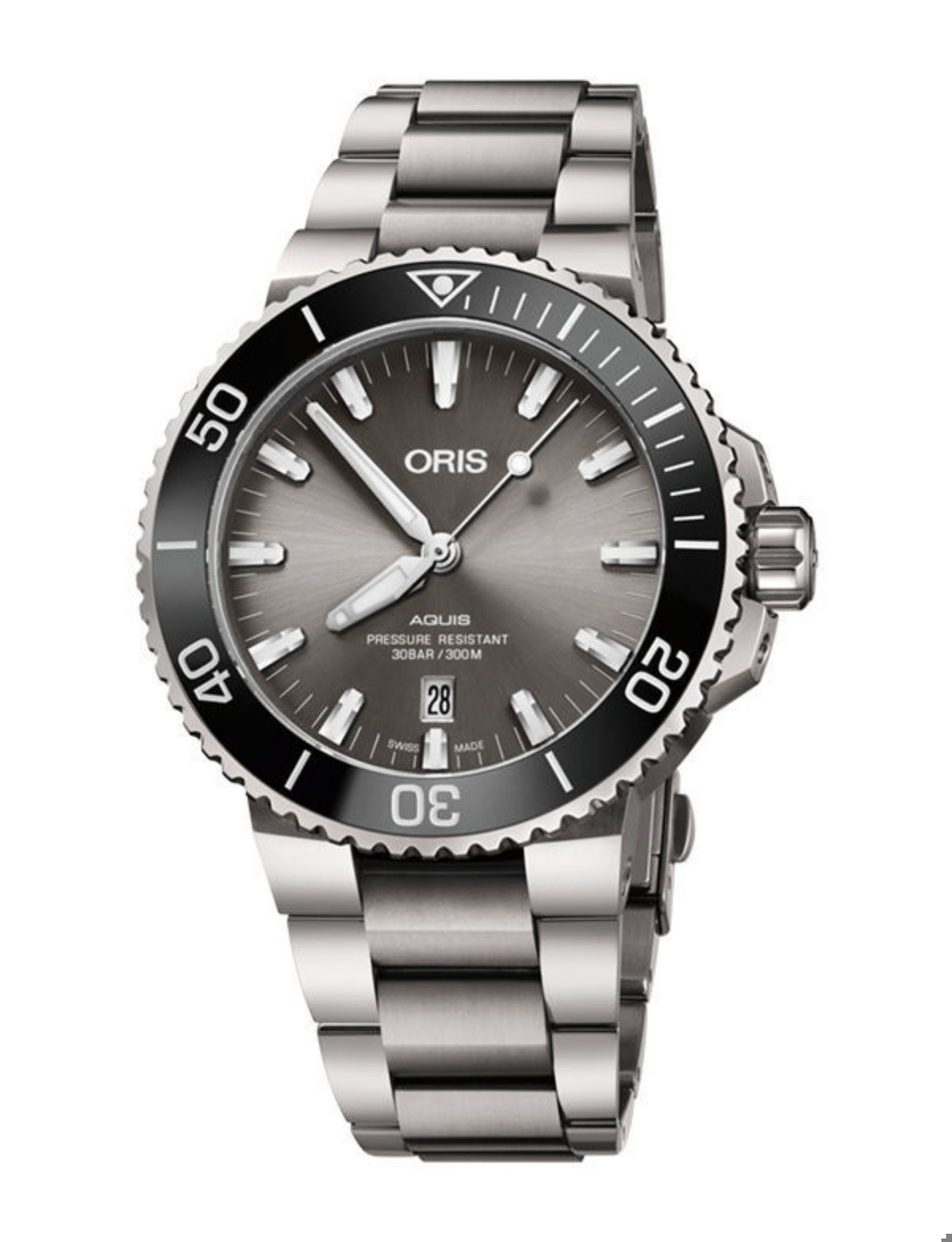 Oris Aquis Titanium Date Takvimli Gri Titanyum Kordon Analog Kol Saati