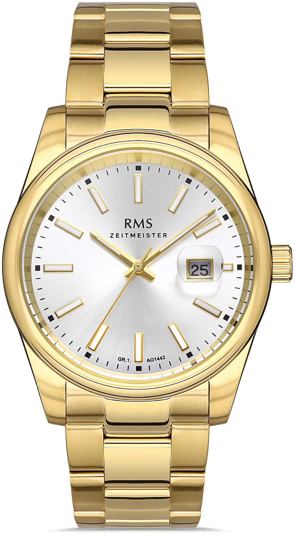 Romanson GR.1.AG1442.05 Takvimli 41 mm Altın Çelik Kordon Analog Kol Saati