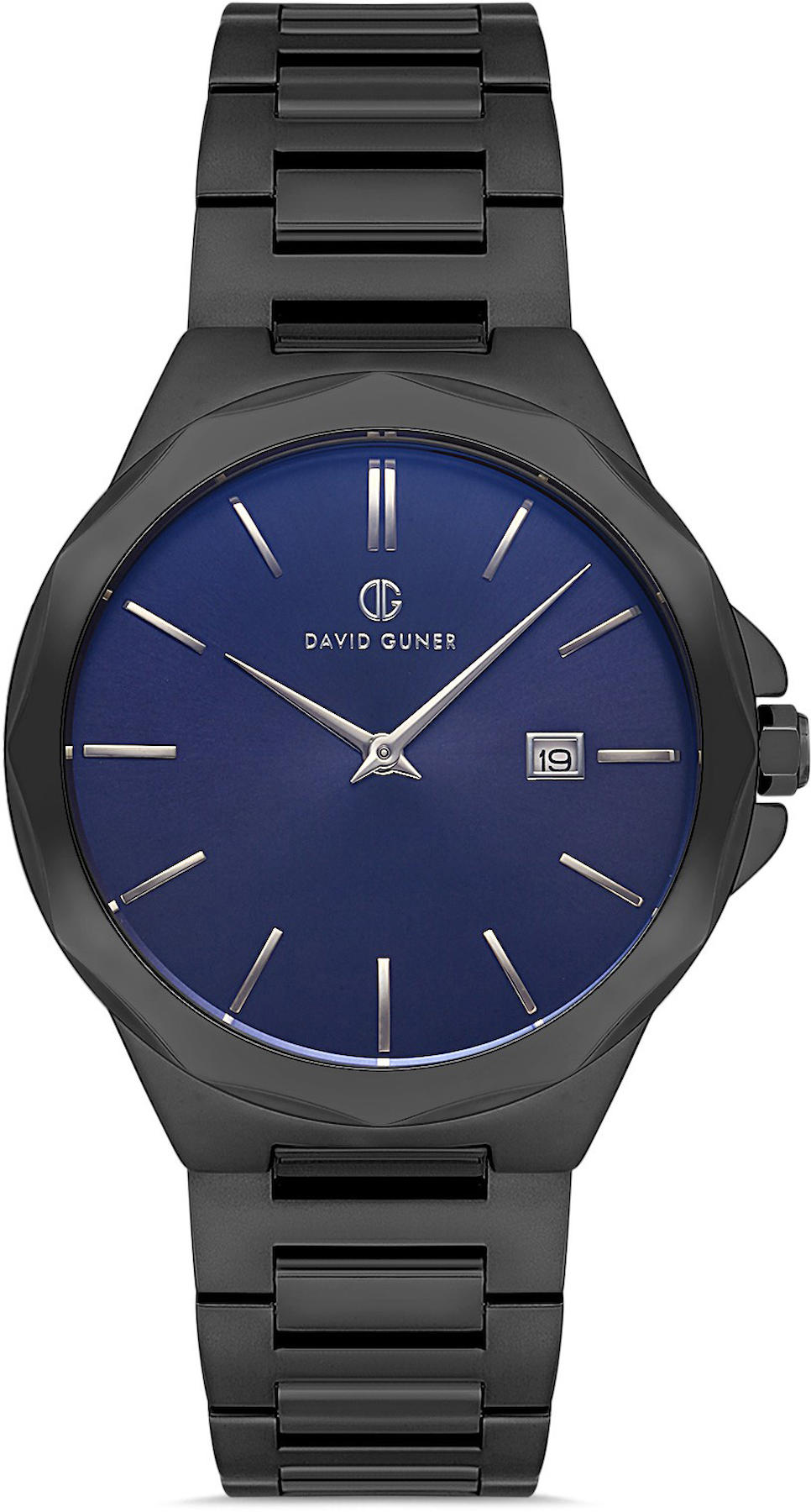 David Guner DG-8421GA-V3 Takvimli 42 mm Siyah Çelik Kordon Analog Kol Saati