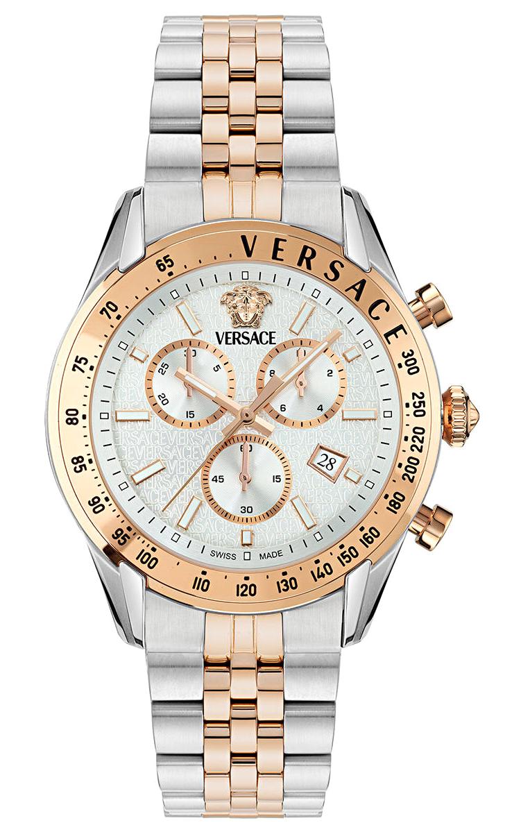 Versace VRSCVE8R00424 Takvimli 44 mm Altın-Çelik Kordon Analog Erkek Kol Saati