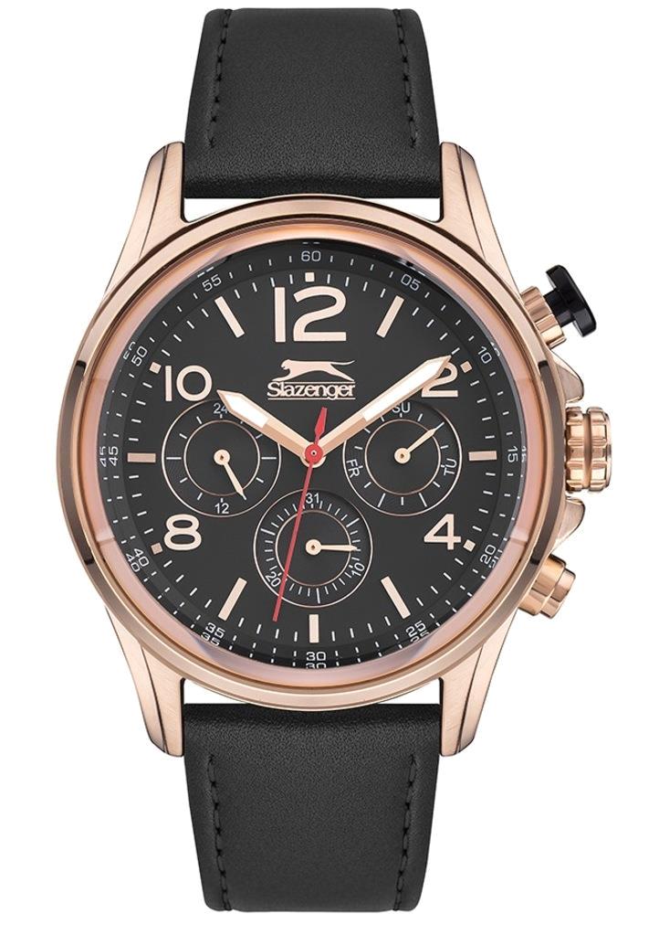 Slazenger SL.09.1991.2.01 Takvimli 47 mm Siyah Deri Kordon Analog Erkek Kol Saati
