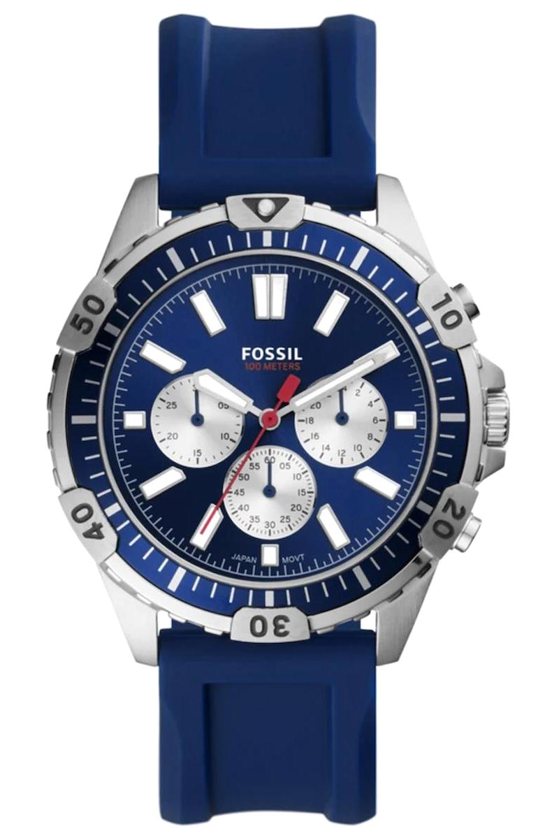 Fossil FS5709 Takvimli 44 mm Lacivert Silikon Kordon Analog Erkek Kol Saati