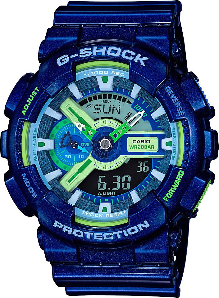 Casio GA-110MC-2A Takvimli 51.2 mm Mavi Silikon Kordon Analog Kol Saati