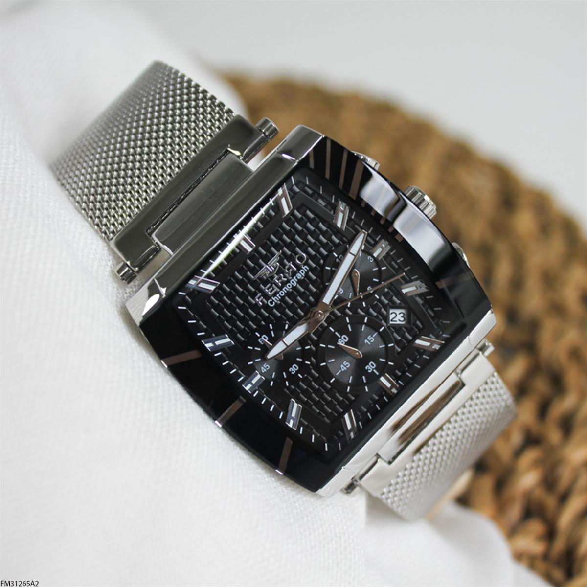 Ferro FM31265A2 Takvimli 40 mm Çelik Kordon Analog Erkek Kol Saati