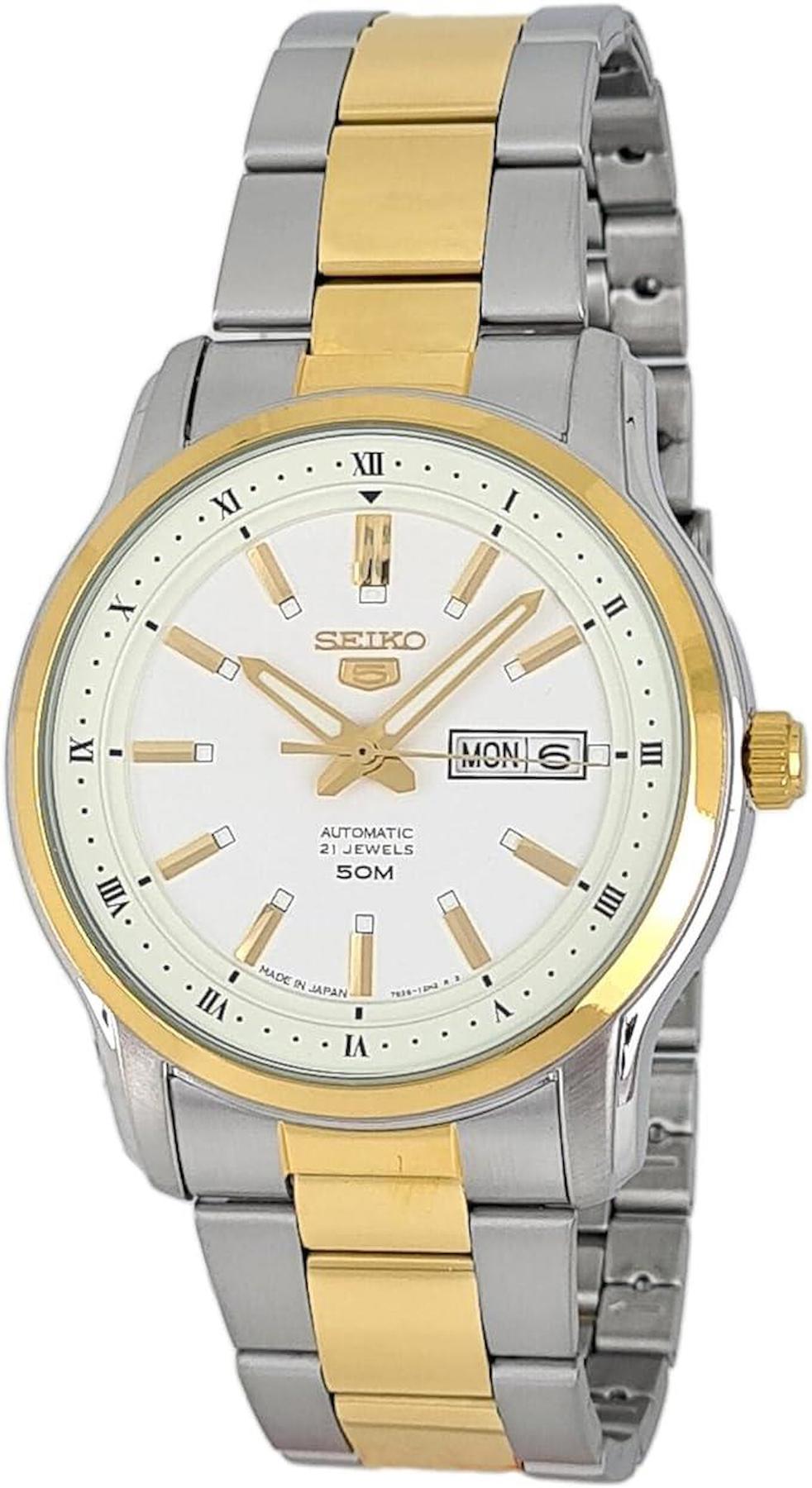 Seiko SNKP14J1 Takvimli 42 mm Altın-Çelik Kordon Analog Erkek Kol Saati