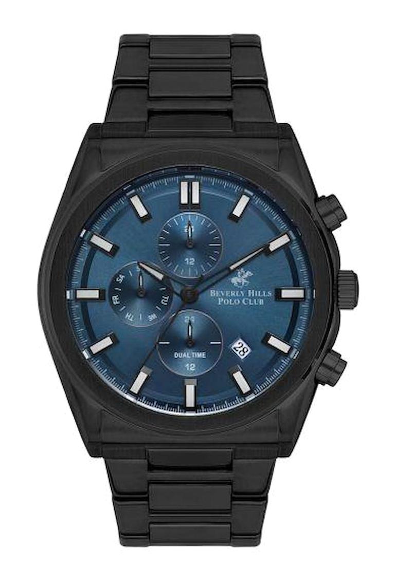 Beverly Hills Polo Club BP3344X690 Takvimli 46 mm Siyah Çelik Kordon Analog Erkek Kol Saati