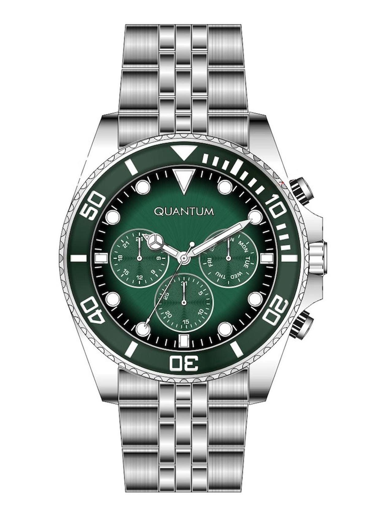 Quantum PWG1048.370 Takvimli 42 mm Çelik Kordon Analog Erkek Kol Saati