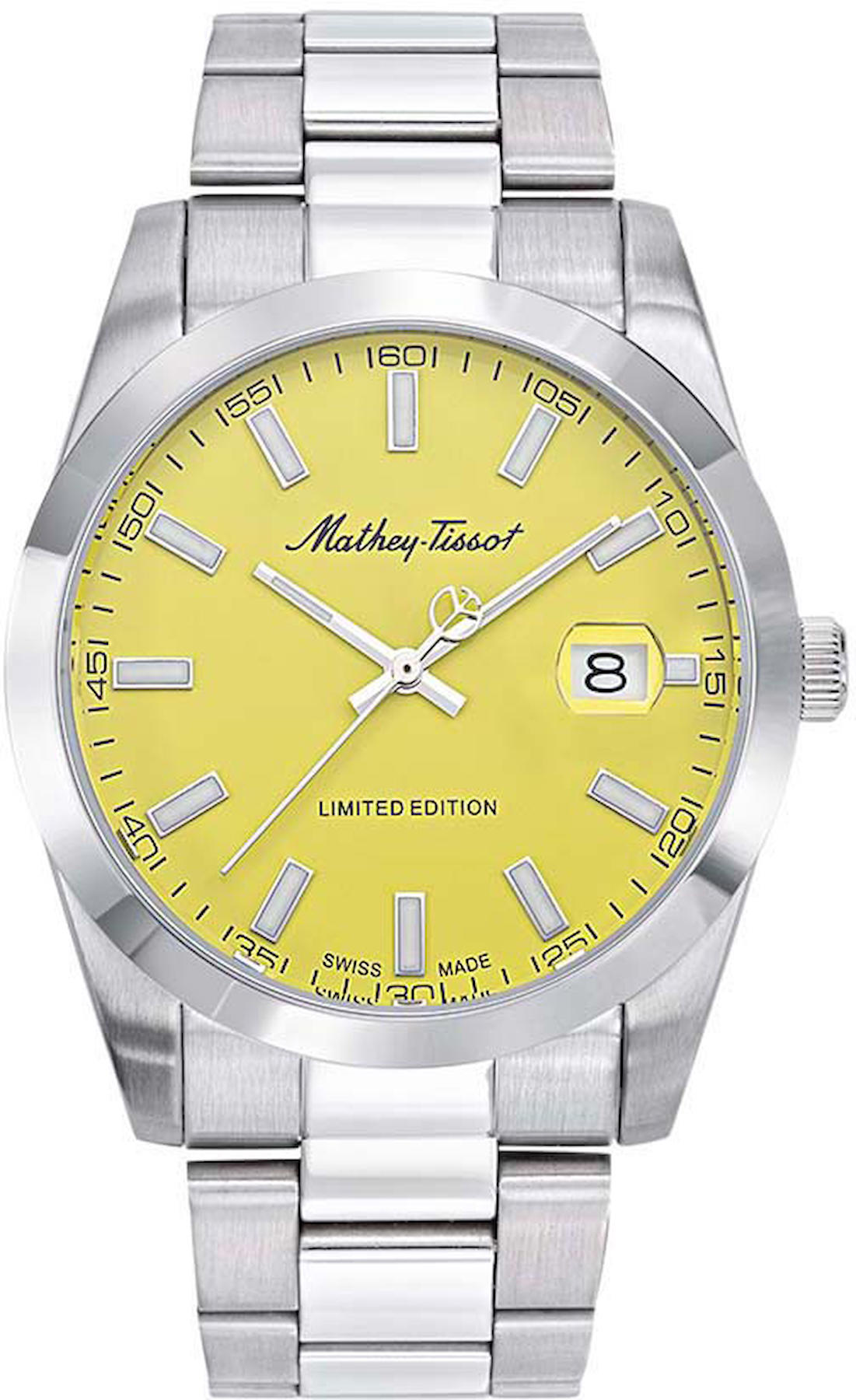 Mathey-Tissot H451J Takvimli 40 mm Metal Kordon Analog Kol Saati
