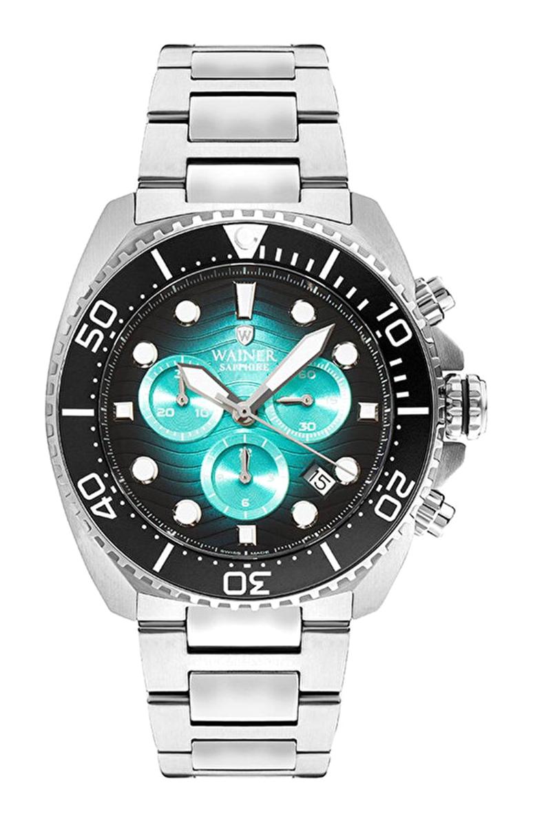Wainer WA.10300-A Pusulalı Takvimli 44 mm Çelik Kordon Analog Erkek Kol Saati