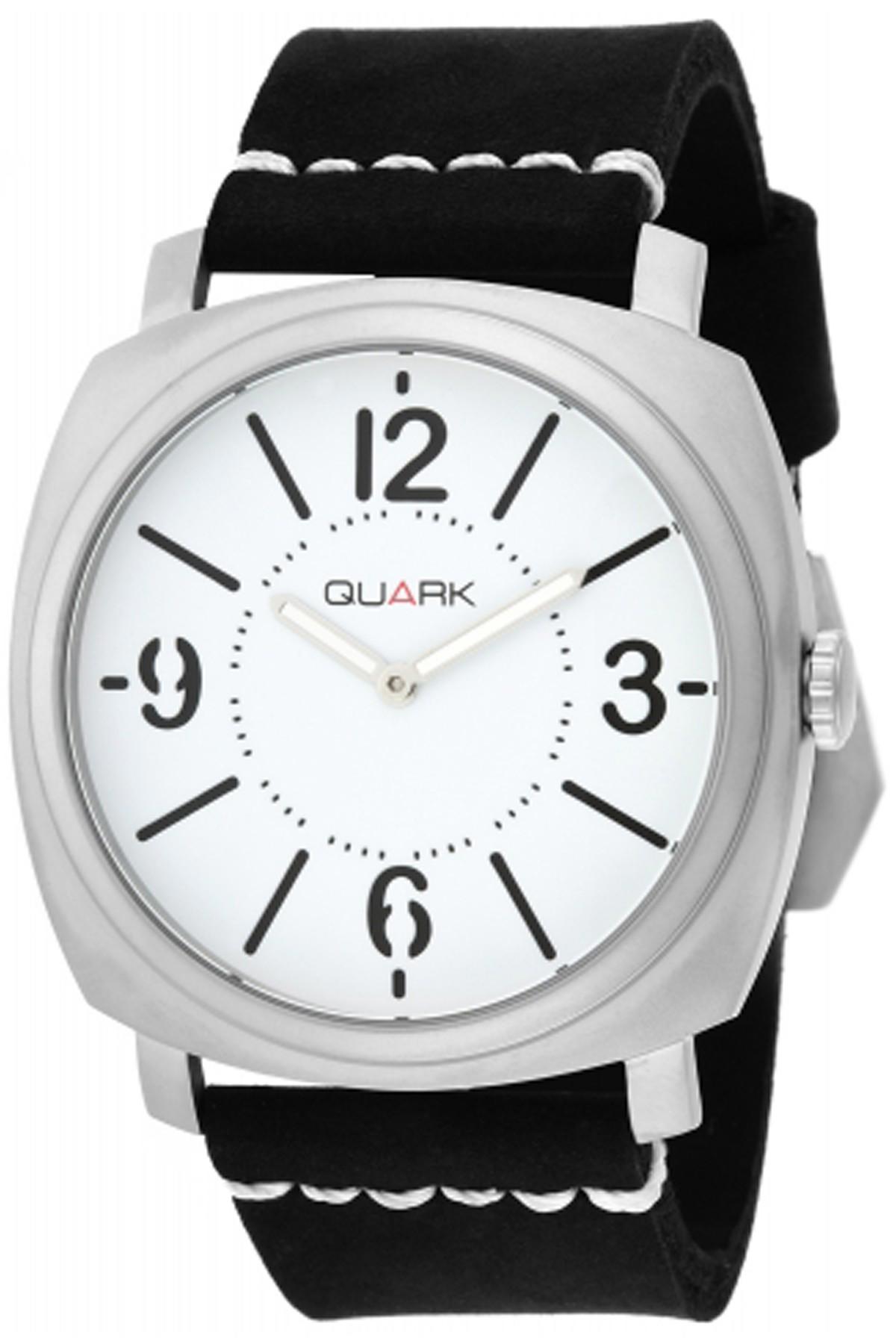 Quark QC-101-7 42 mm Siyah Deri Kordon Analog Kol Saati