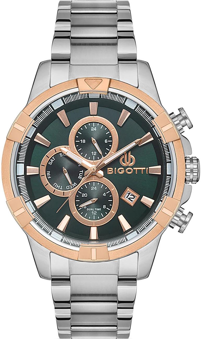 Bigotti BG.1.10347.5 Takvimli 43 mm Çelik Kordon Analog Kol Saati
