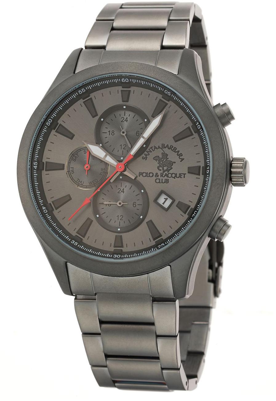 Santa Barbara Polo & Racquet Club SB.1.10060.4 Takvimli 44 mm Antrasit Metal Kordon Analog Erkek Kol Saati