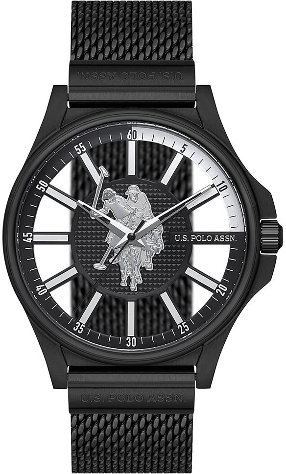 U.S. Polo Assn USPA1038-03 44 mm Siyah Çelik Kordon Analog Erkek Kol Saati