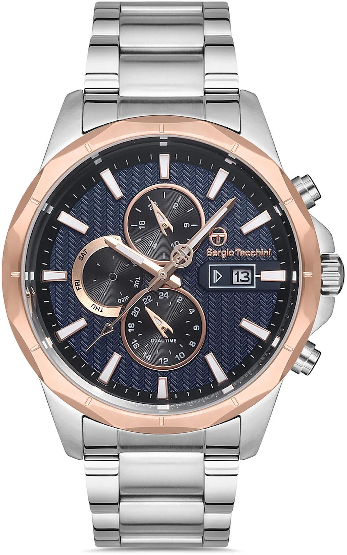 Sergio Tacchini ST.1.10166.4 Takvimli 43 mm Çelik Kordon Analog Kol Saati