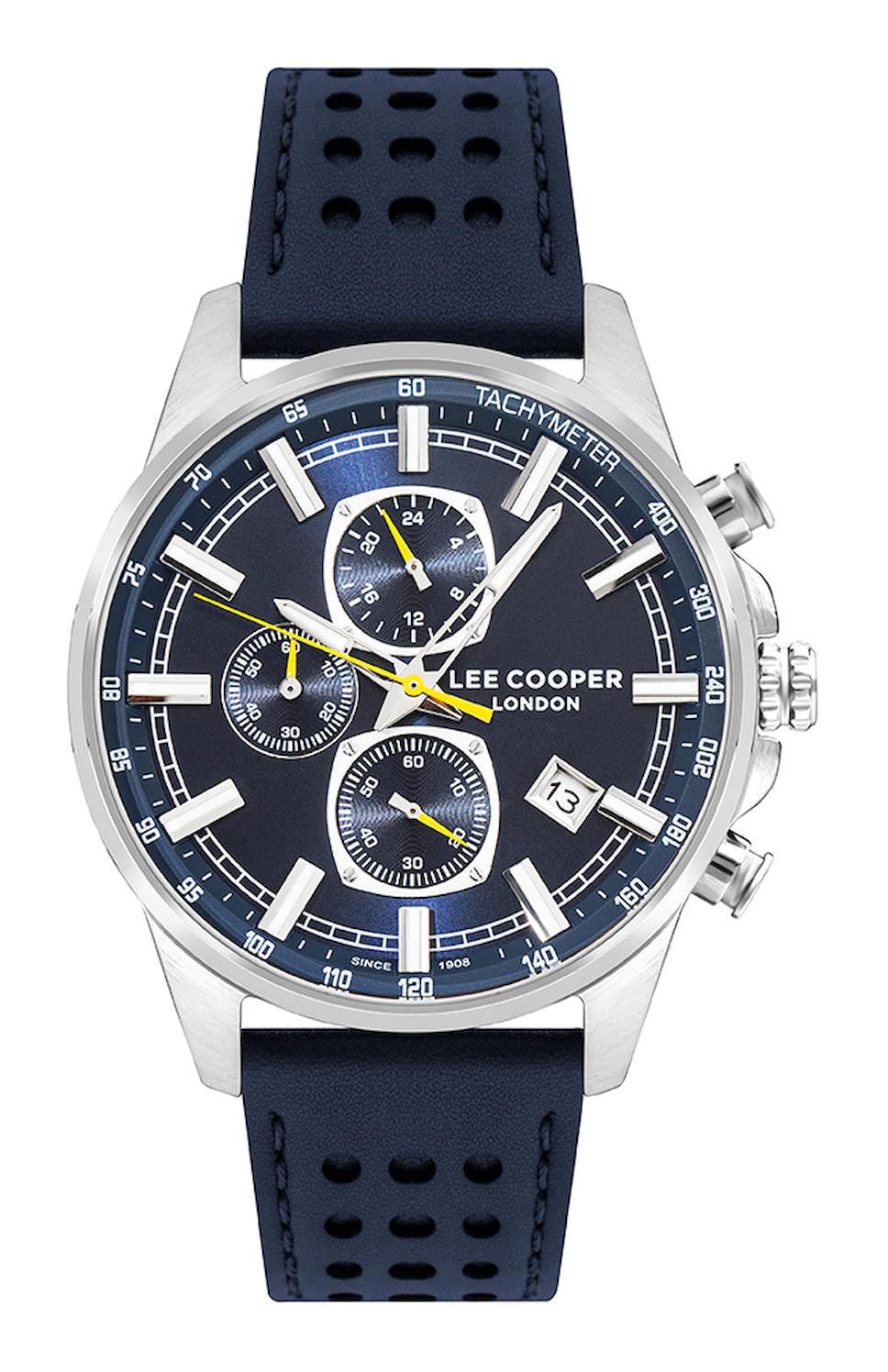 Lee Cooper LC07639.351-NM Takvimli 44 mm Mavi Silikon Kordon Analog Erkek Kol Saati