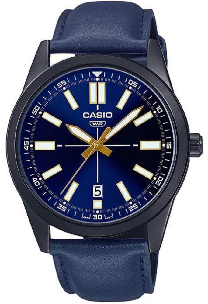 Casio MTP-VD02BL-2EUDF Takvimli 40 mm Lacivert Deri Kordon Analog Erkek Kol Saati