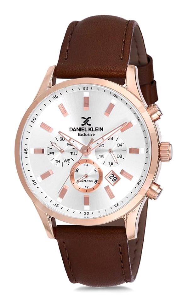 Daniel Klein DK013187A-06 Takvimli 40 mm Kahverengi Çelik Kordon Analog Kol Saati