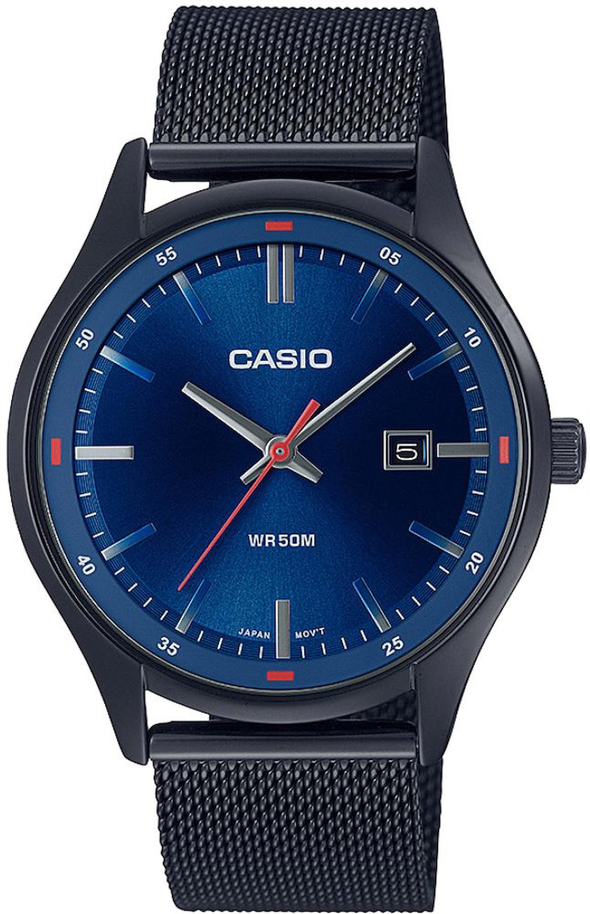 Casio MTP-E710MB-2AVDF Takvimli 40 mm Siyah Çelik Kordon Analog Erkek Kol Saati