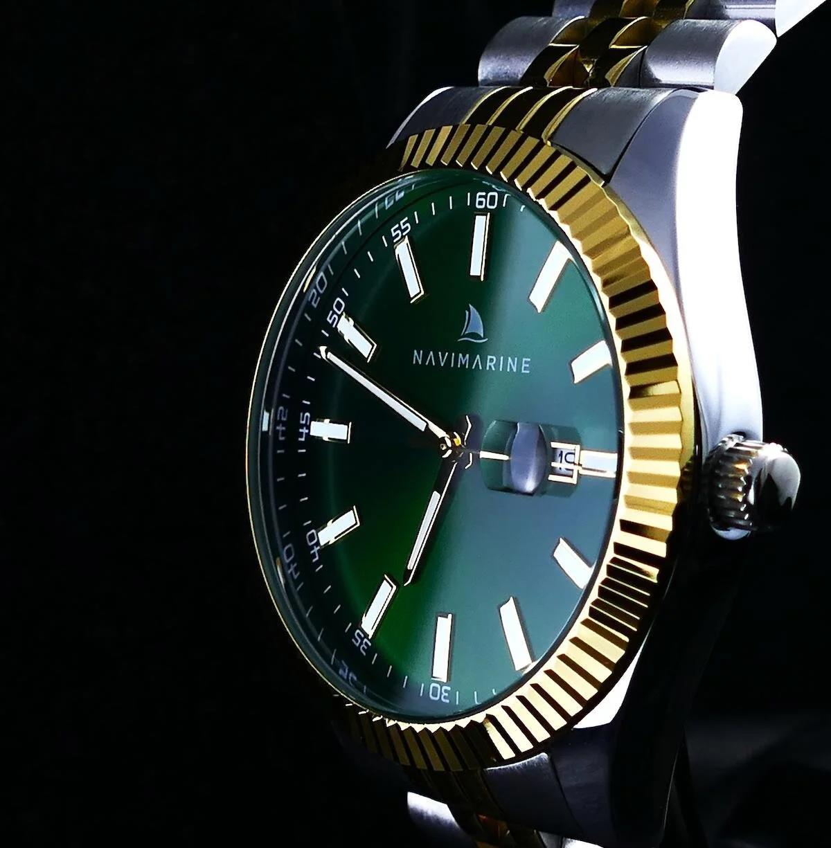 Navimarine NVM69-D10 Takvimli 45 mm Çelik Kordon Analog Kol Saati