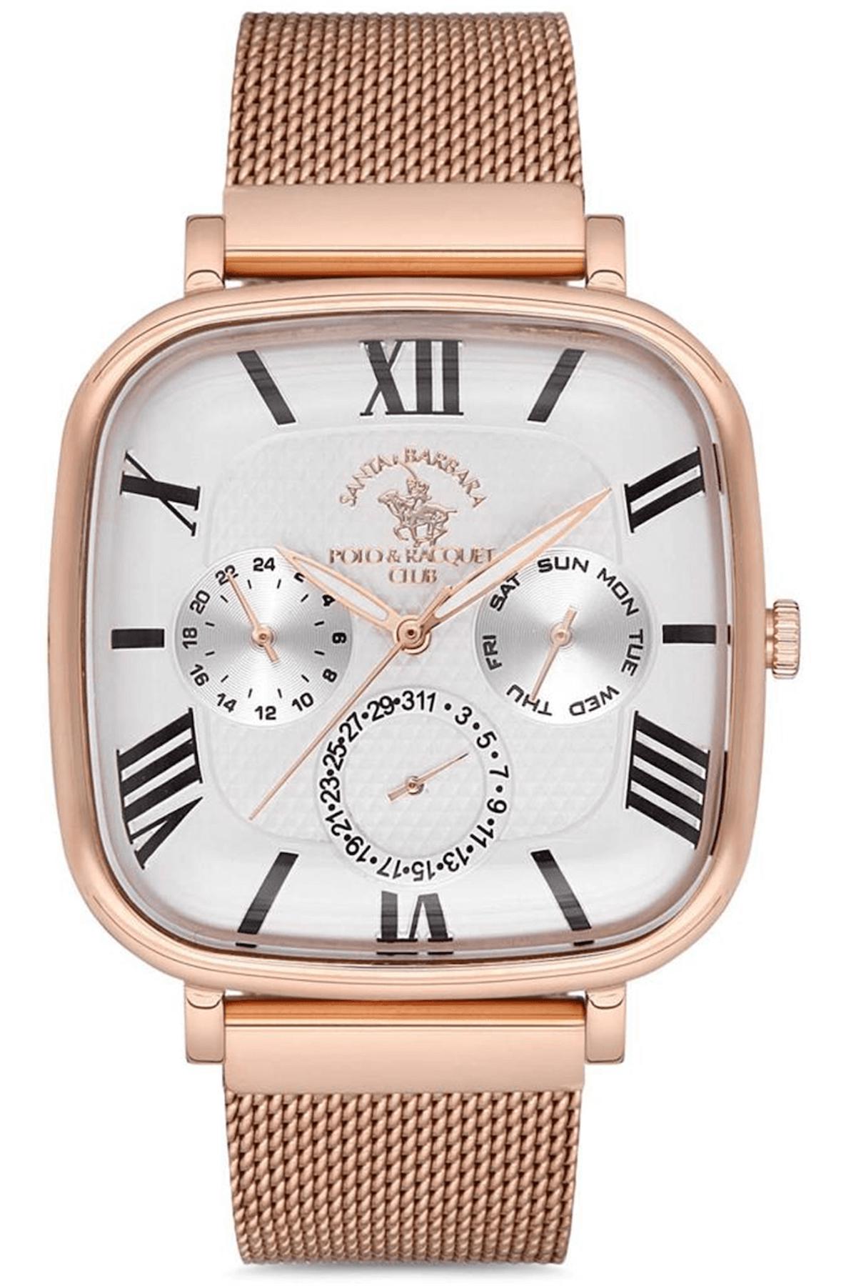Santa Barbara Polo & Racquet Club SB.1.10202.5 Takvimli 36 mm Rose Gold Metal Kordon Analog Erkek Kol Saati