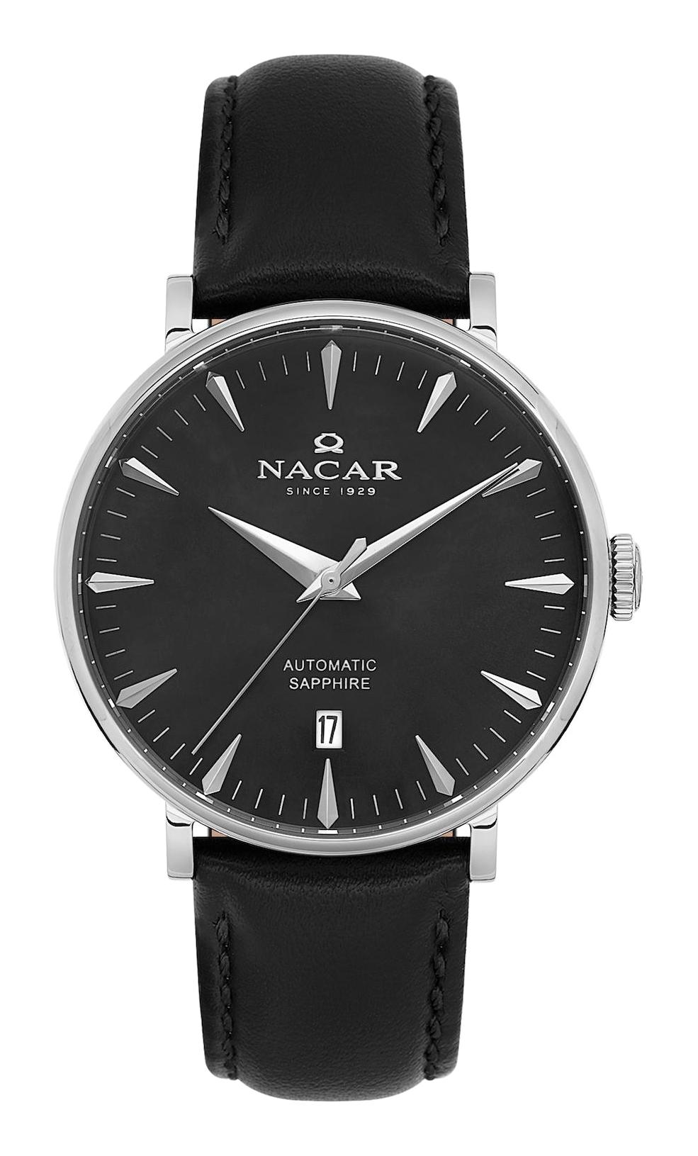 Nacar 3429B640ABL1 Takvimli 44 mm Siyah Çelik Kordon Analog Kol Saati