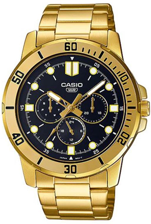 Casio MTP-VD300G-1EUDF Takvimli 44 mm Altın Deri Kordon Analog Erkek Kol Saati