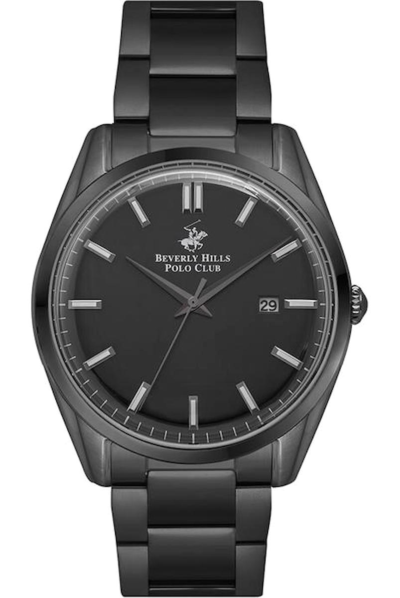 Beverly Hills Polo Club BP3027X050 Takvimli 44 mm Siyah Çelik Kordon Analog Erkek Kol Saati