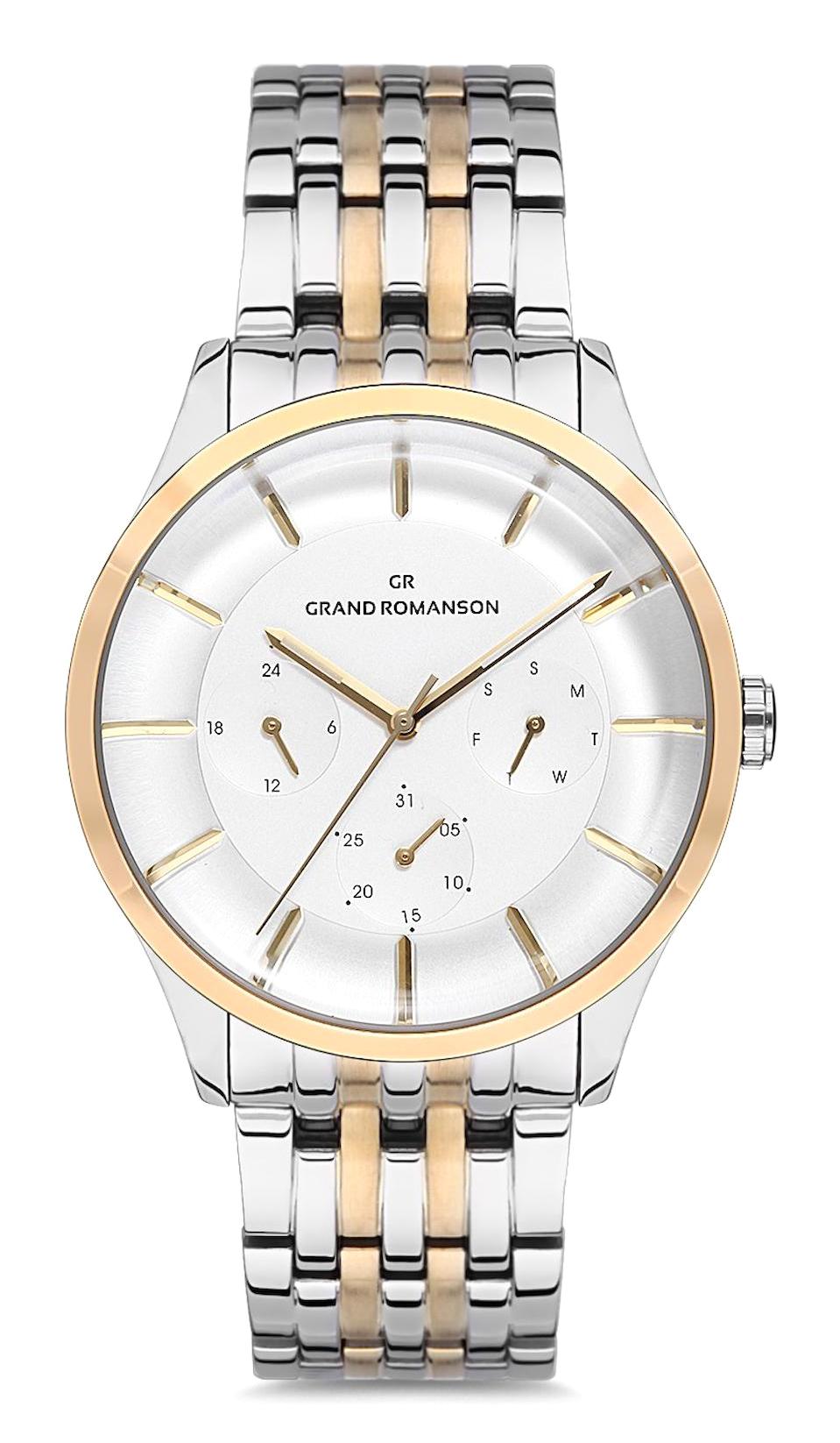 Romanson GR.1.AG1310.04 Takvimli 42 mm Gri-Rose Gold Çelik Kordon Analog Erkek Kol Saati