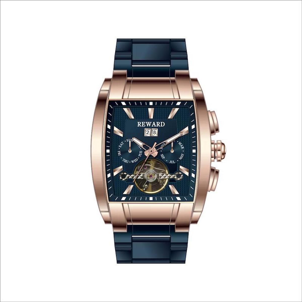 Reward A142422 Takvimli 42 mm Lacivert Metal Kordon Analog Erkek Kol Saati