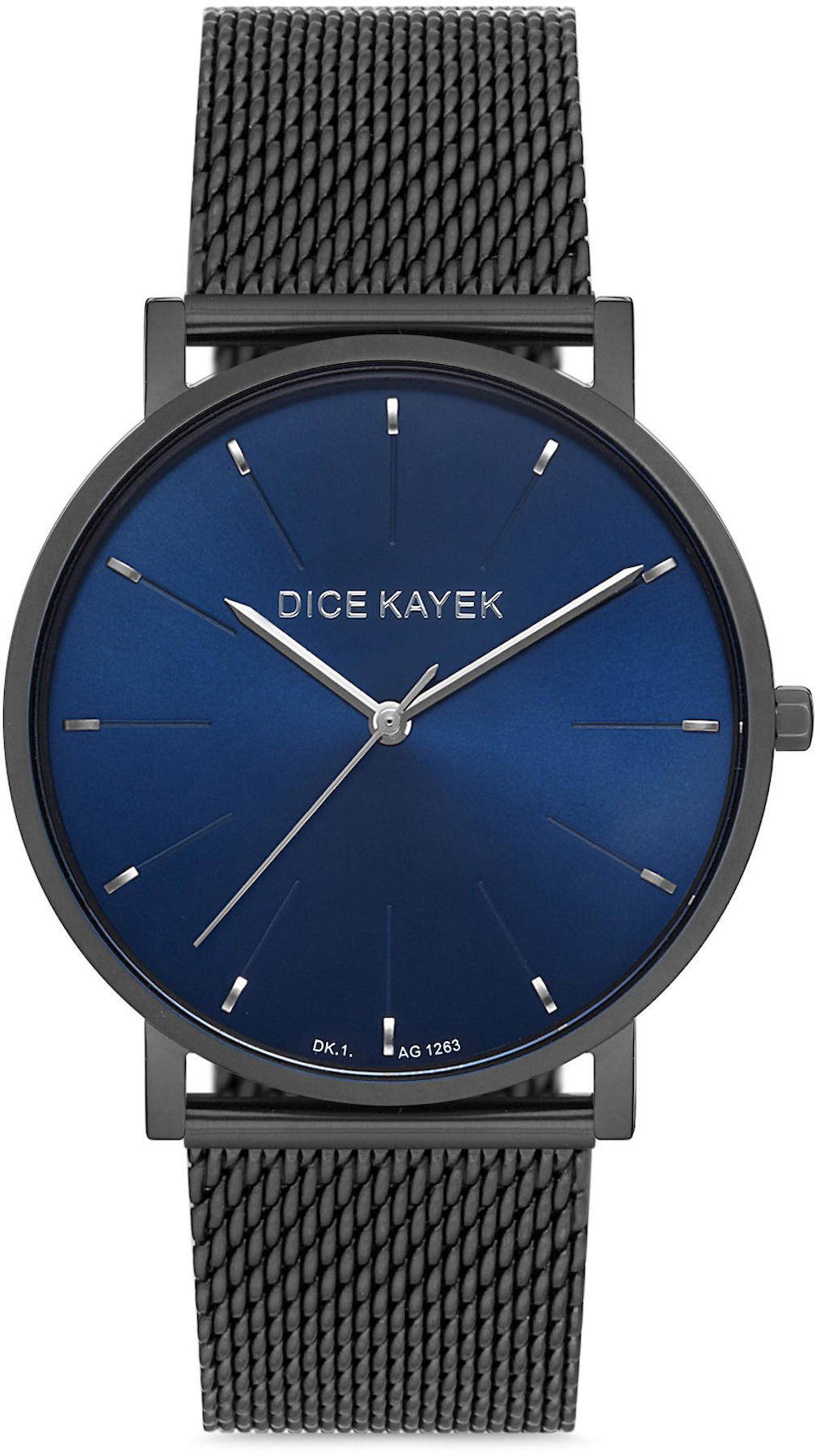 Dice Kayek DK.1.AG1263.06 Takvimli 42 mm Siyah Çelik Kordon Analog Kol Saati