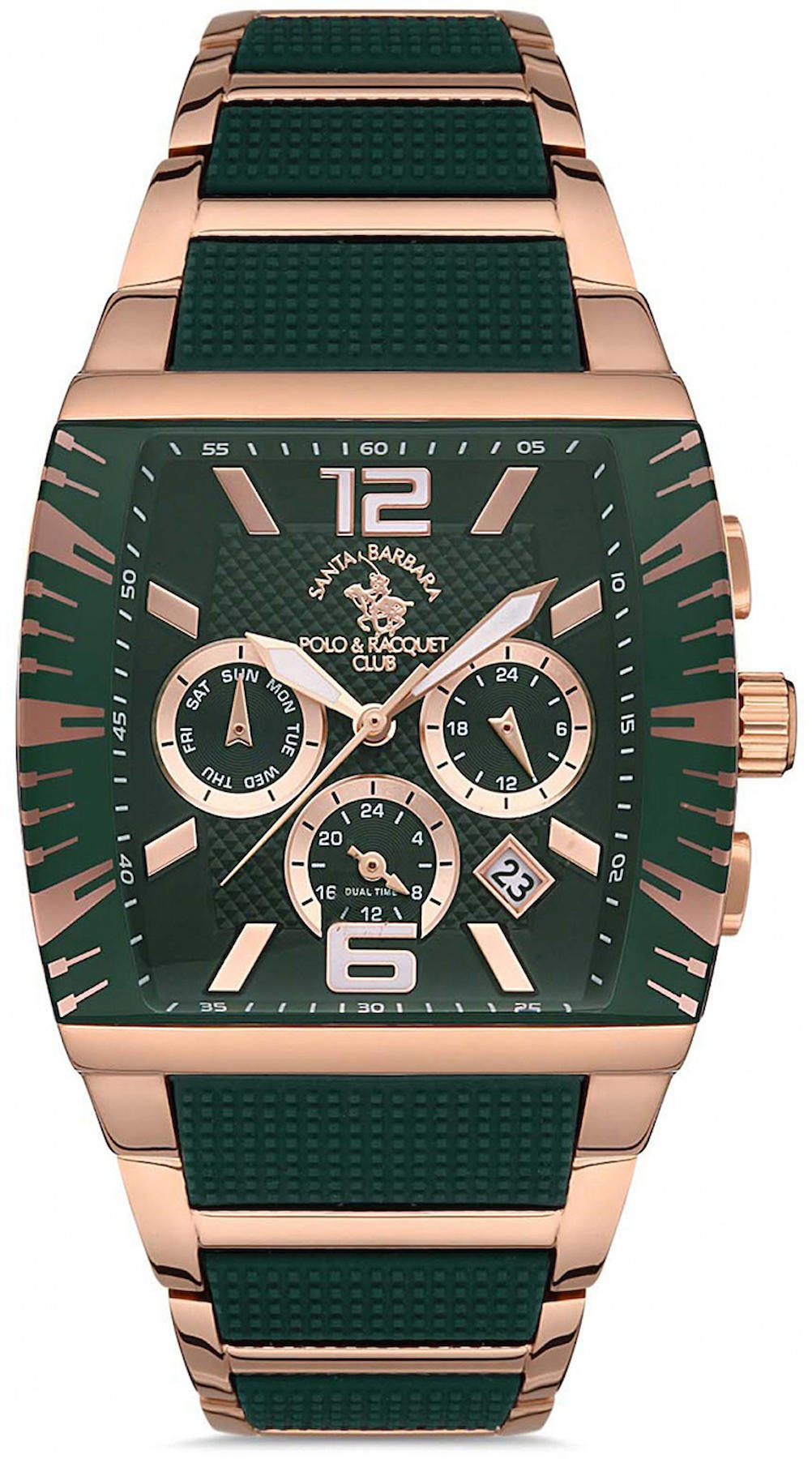 Santa Barbara Polo & Racquet Club SB.1.10377.5 Takvimli 37 mm Yeşil Çelik Kordon Analog Kol Saati