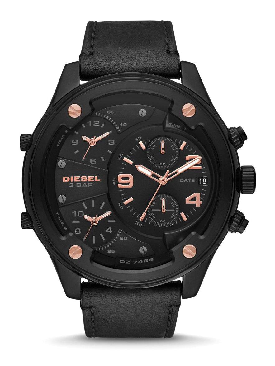 Diesel DZ7428 Takvimli 42 mm Siyah Çelik-Deri Kordon Analog Erkek Kol Saati