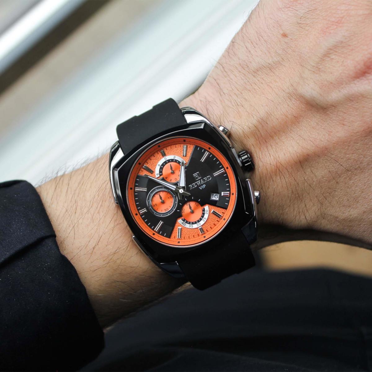 Reward RWA145085 Takvimli 48 mm Siyah Silikon Kordon Analog Erkek Kol Saati