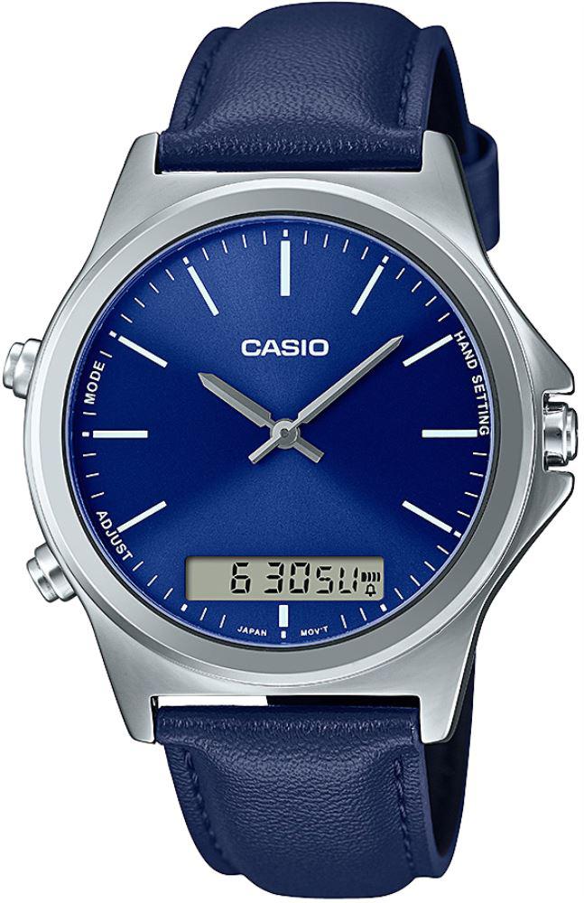 Casio MTP-VC01L-2EUDF Takvimli 41 mm Lacivert Deri Kordon Analog Erkek Kol Saati