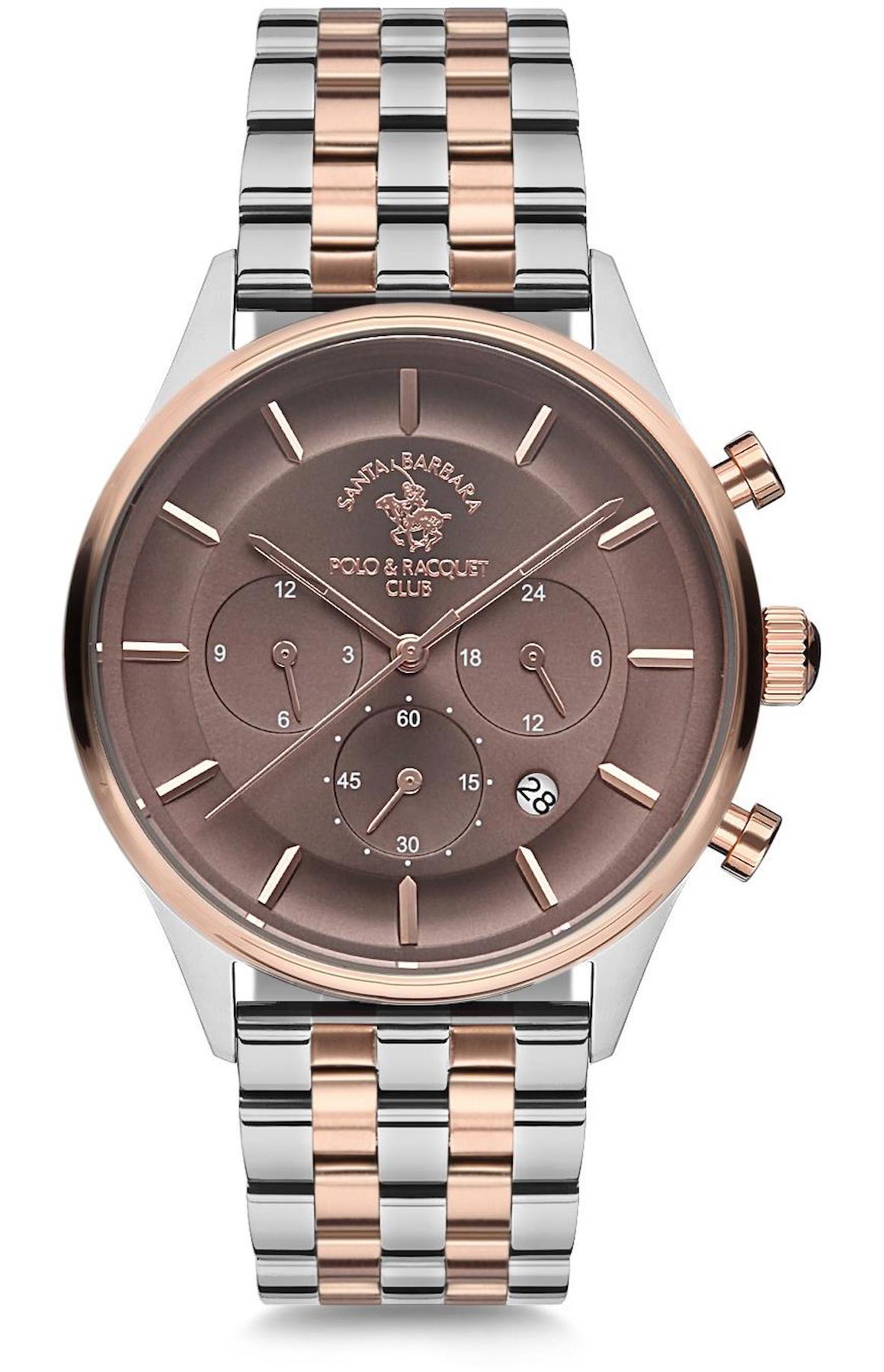Santa Barbara Polo & Racquet Club SB.5.1172.6 Takvimli Altın-Metal Kordon Analog Erkek Kol Saati
