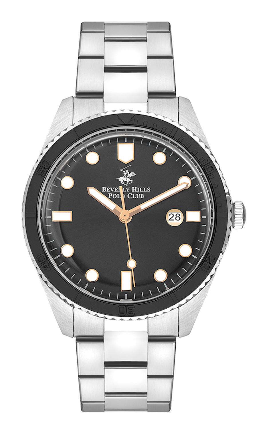 Beverly Hills Polo Club BP3407X360 Takvimli Metal Kordon Analog Erkek Kol Saati