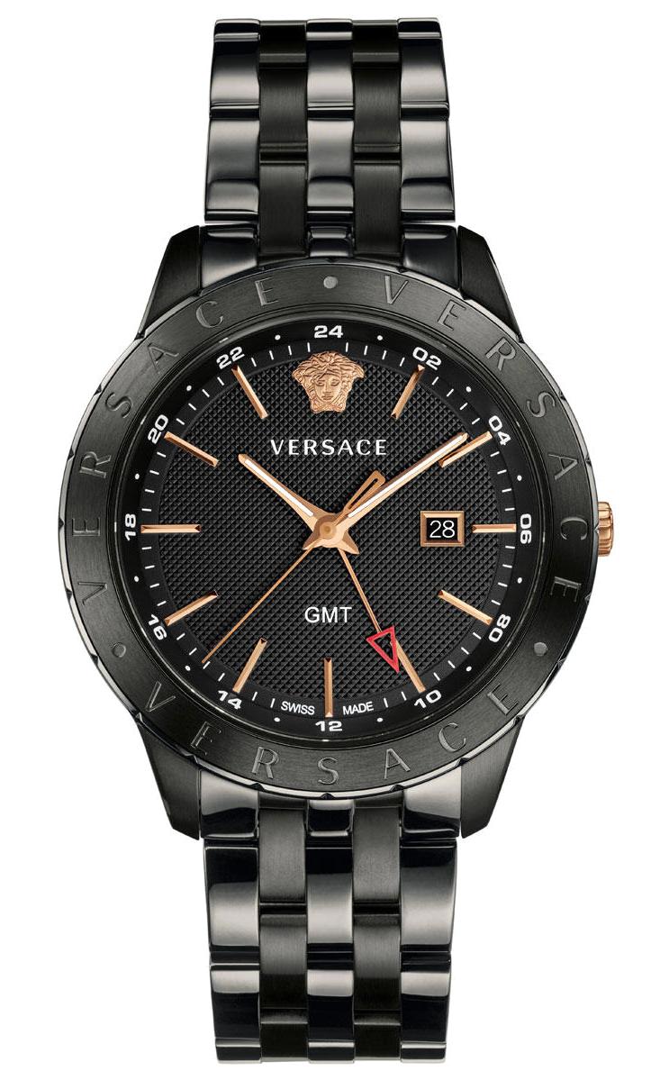 Versace VRSCVEBK00618 Takvimli 43 mm Siyah Çelik Kordon Analog Erkek Kol Saati